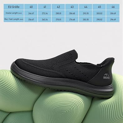 ODCKOI Slip On Trainers Men, Hands-Free Lace-Up Design, Comfortable Walking Running Gym Shoes