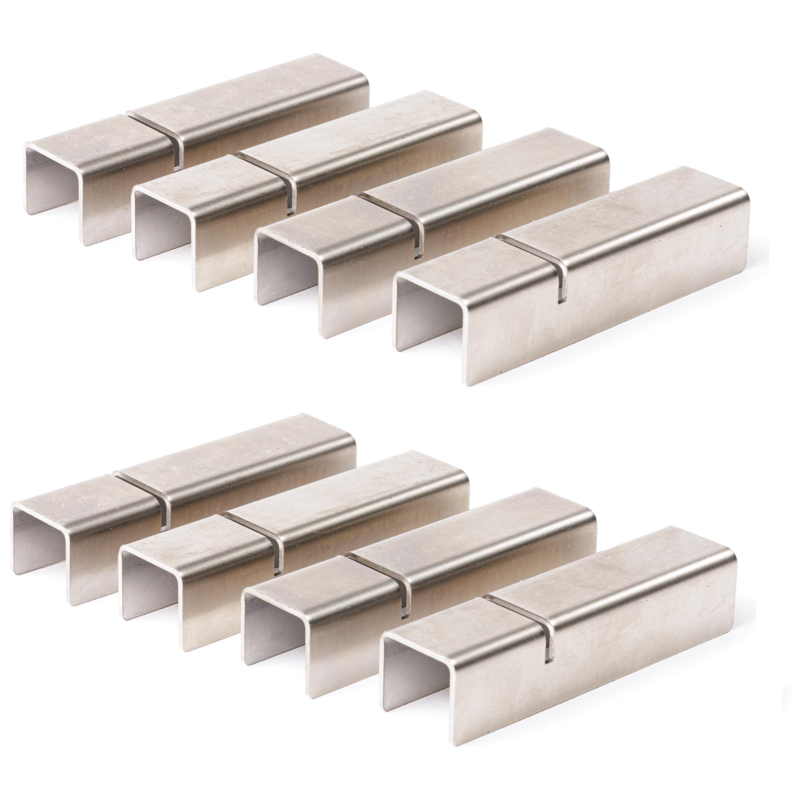 Set poggiaposate rettangolare da tavolo acciaio INOX, porta 2 posate inossidabile, Design Elegante, Idea Regalo per Mise En Place di lusso per ristorante forchetta e coltello (Inox, x8)