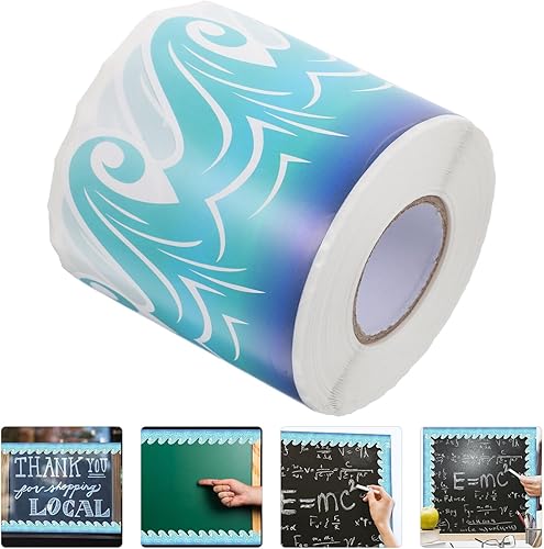 Miniatura 4 de Cabilock 1 rollo de calcomanías impermeables para pizarra, decoración escolar, borde de dibujos animados, resistente al desgaste, bordes de tablón