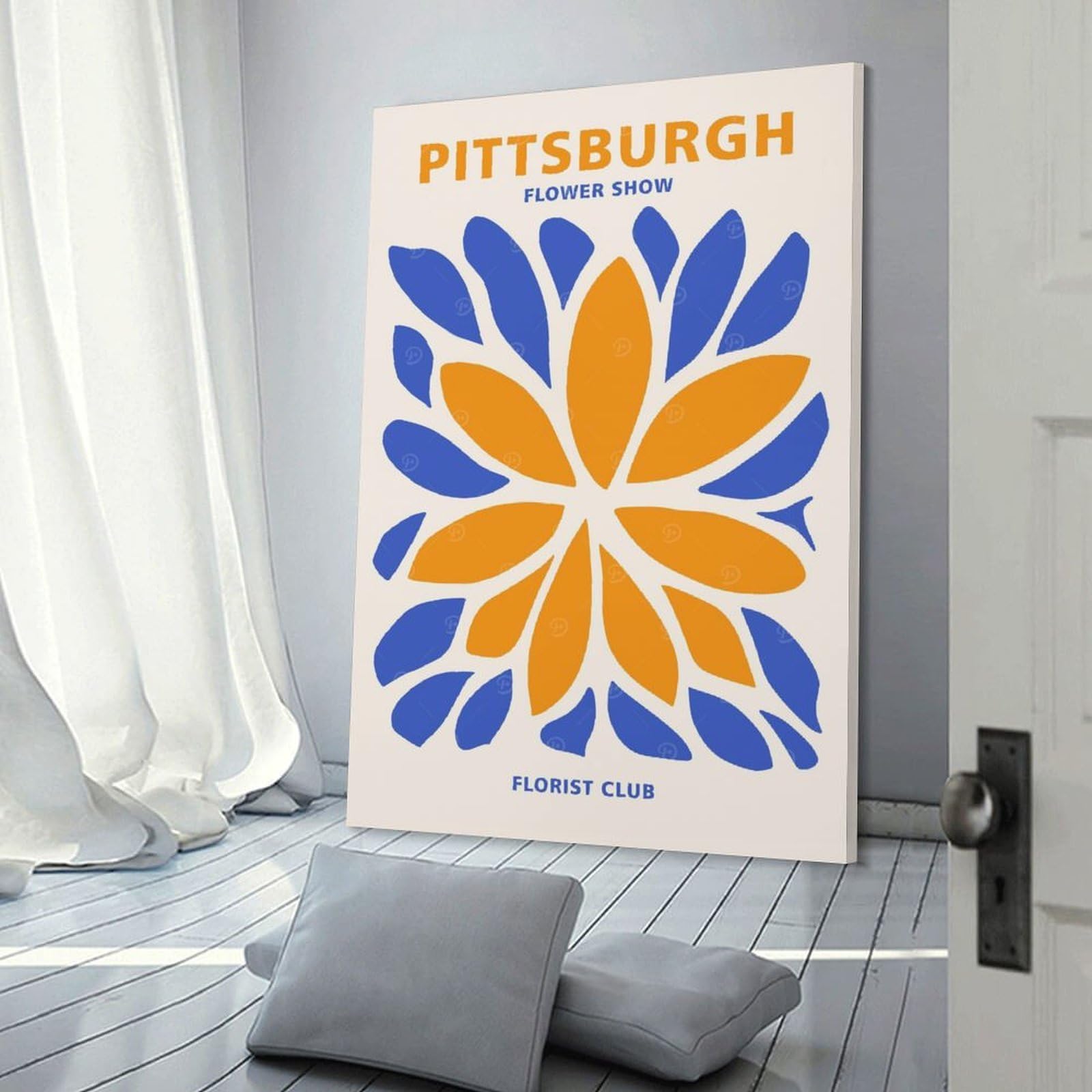 Junmoney Pittsburgh Florist Club Decorative Canvas Print, 24x36inch(60x90cm), for Study, Office Or Focused Interiors, Canvas Wall Decor for Creative Rooms