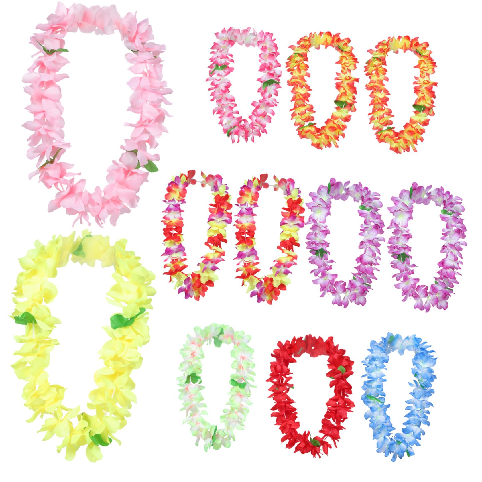 Collana Hawaiana Riutilizzabile e Multifunzionale 12 Pezzi Fiori Naturali Delicati e Plastica per Festival e Matrimoni