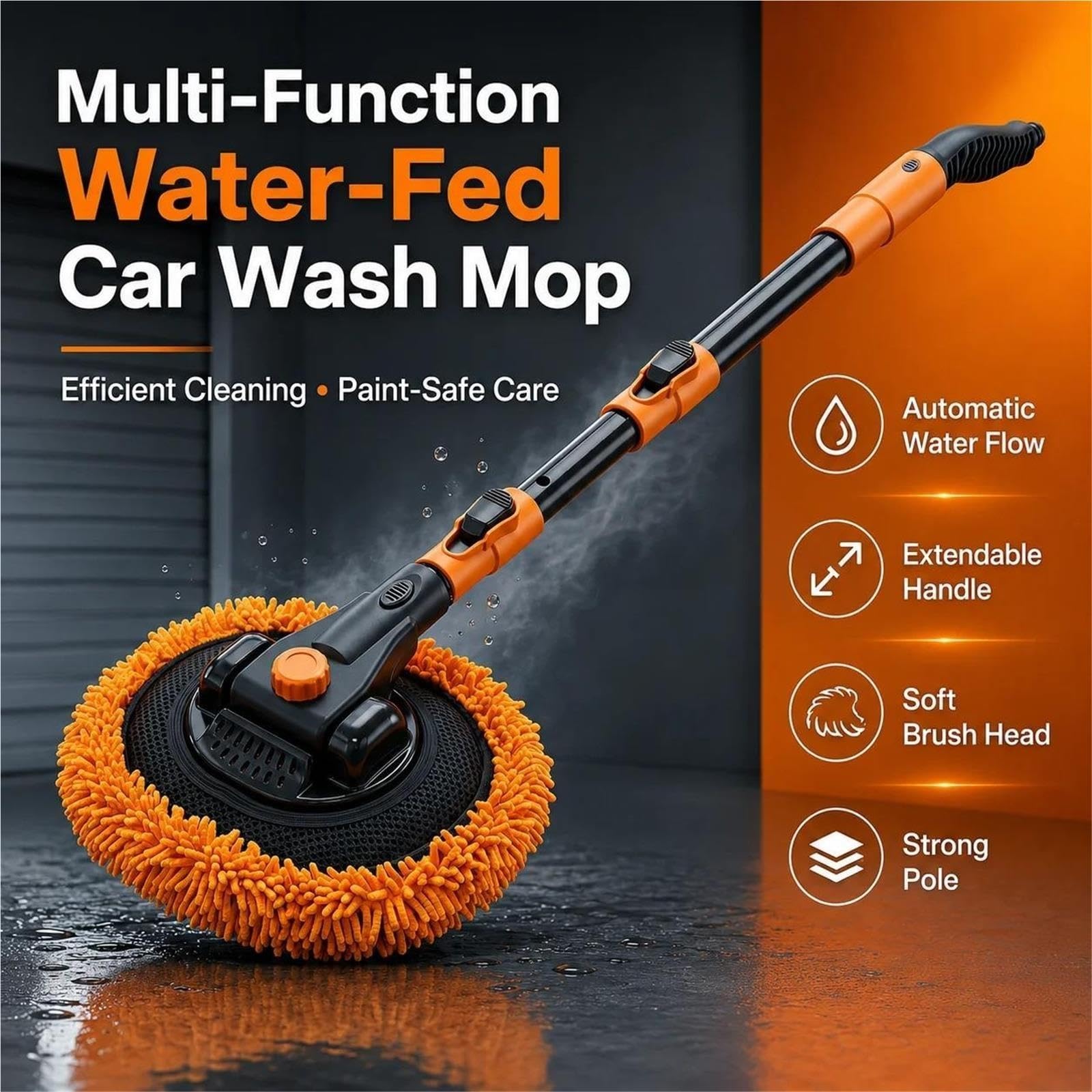 Spazzola Lavaggio Auto Mop for Lavaggio Auto collegabile al Tubo
