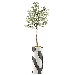 SIGNWIN Eucalyptus Tree with Black & White Swirling...