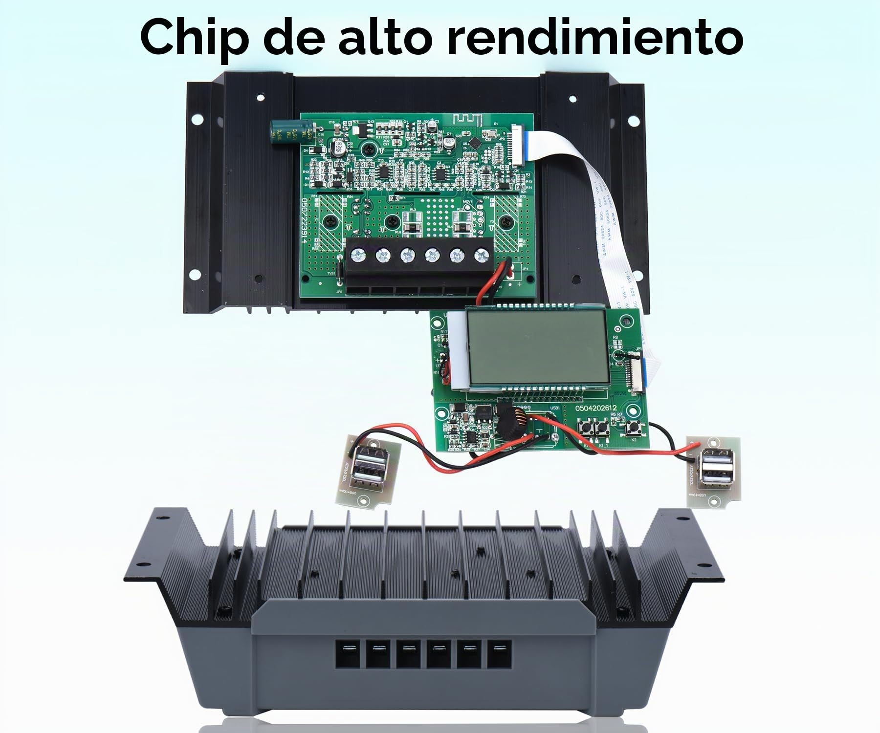 30A Controlador de Carga Solar 12V 24V 36V 48V con Bluetooth,PWM 30A Regulador de Carga Solar con Sensor Temperatura,LCD Pantalla Retroiluminada,4×USB,Regulador Solar para plomo ácido y litio Baterías