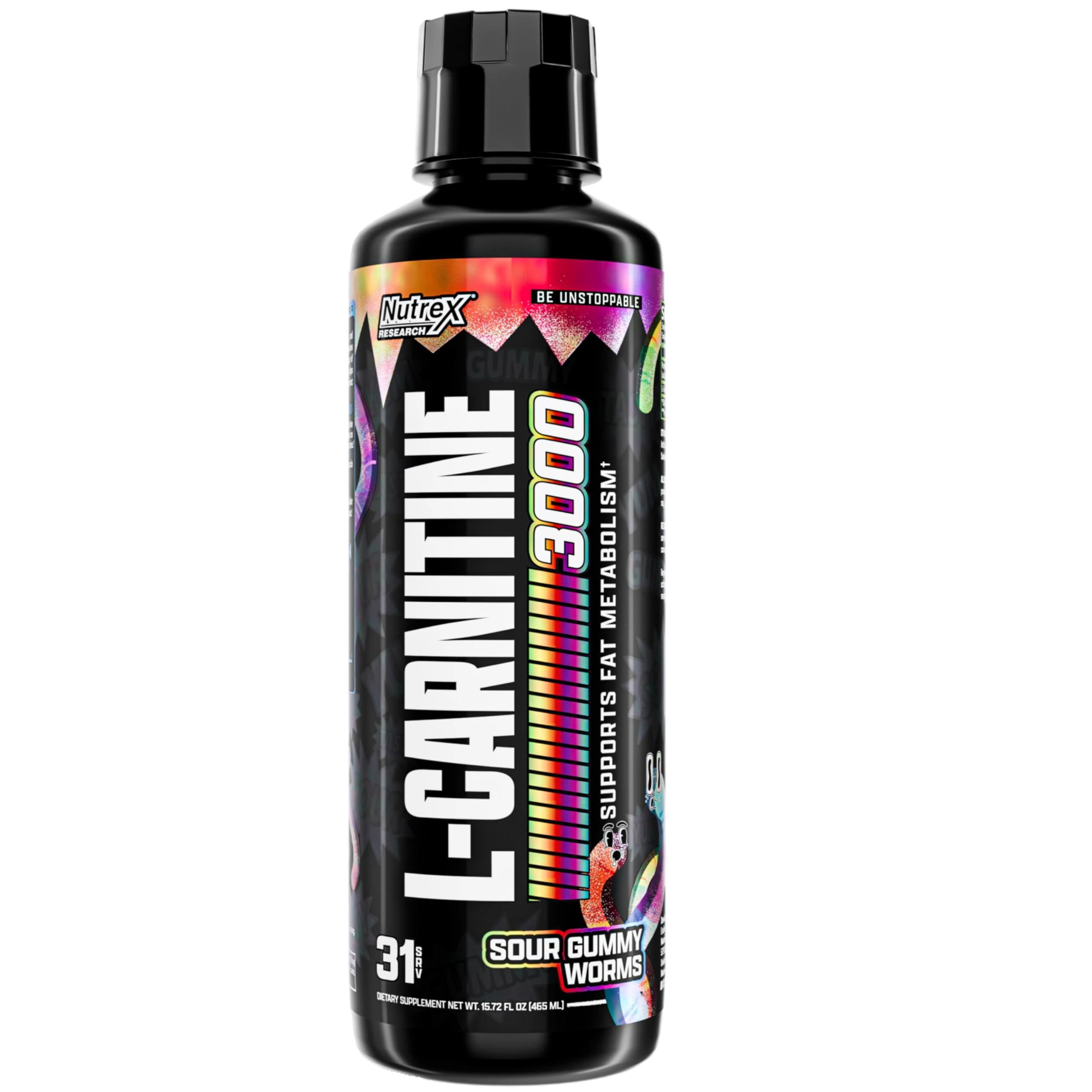 Amazon.com: Nutrex Research L Carnitine 3000 - Clinically Dosed L-Carnitine  Liquid for Energy, Metabolism & Muscle Recovery - Delicious Sour Gummy  Worms Flavour - No Sugar, No Carbs, No Stimulants