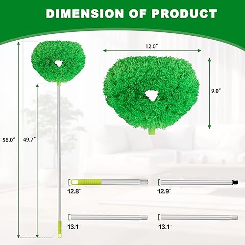 Vista 36 de Limpiador de ventilador de techo reutilizable de microfibra para ventilador de techo, limpiador extraíble con poste de extensión que se ajusta de 13