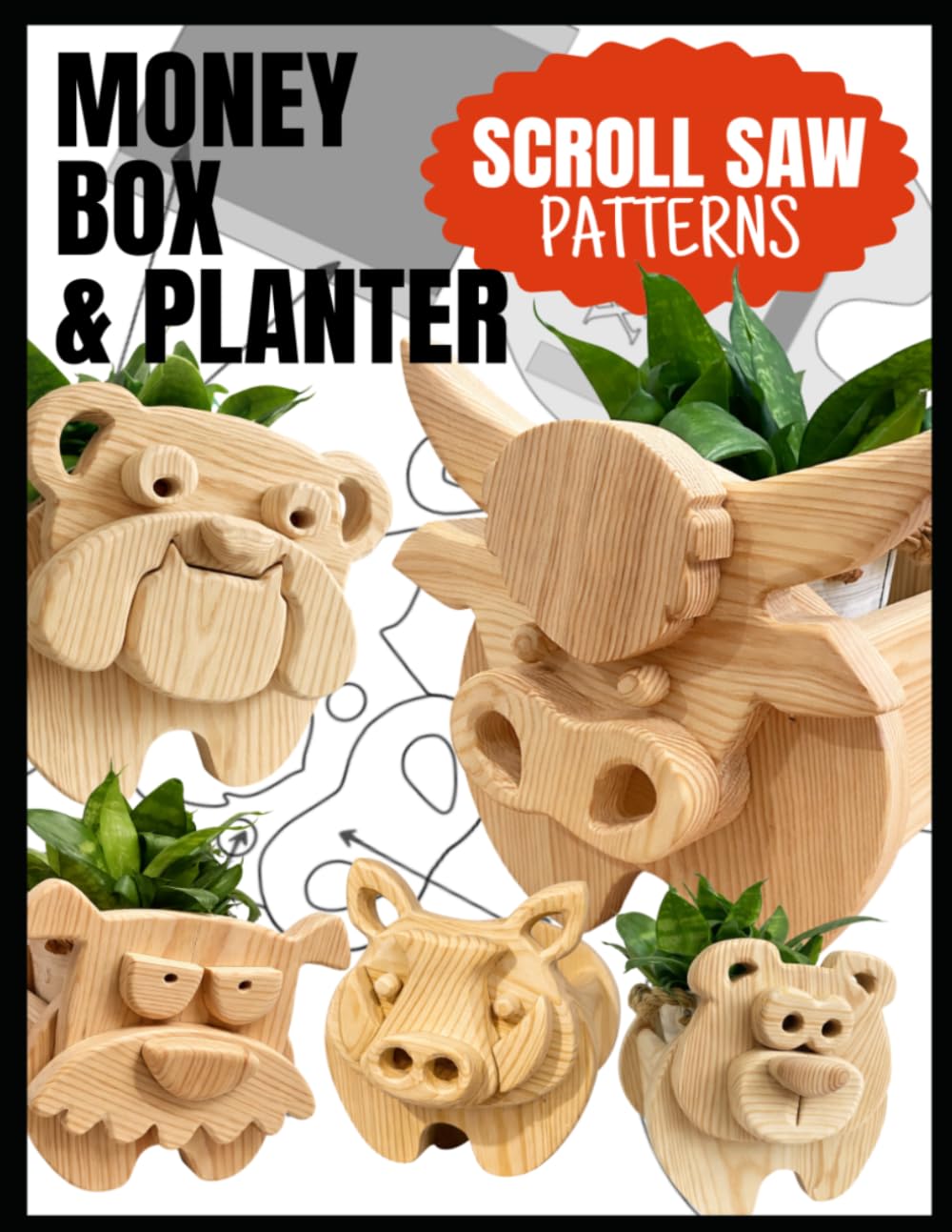 Scroll Saw Pattern – Animal-Shaped Planter or Money Box: Decorative Woodworking Project no.3