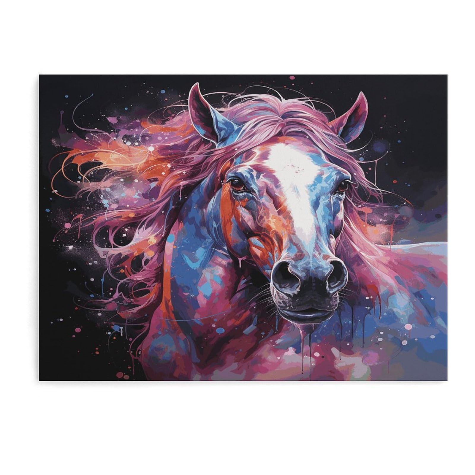 Fodpand Unframe-Style Dreamy Horse Bathroom Wall Art Canvas Prints, Artwork For Walls For Living Room Hallway Stair Office Wall Decor, Pictures Home Decor 15.7X11.8 Inch