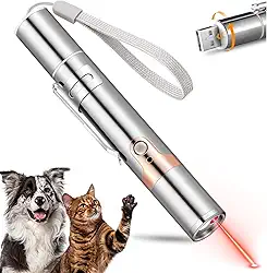 Brinquedo para gatos, recarregável por USB, 3 cores claras, brinquedos interativos para cães, gatos, brinquedo de perseguição de animais de estimação para diversão brincando e treinando