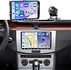 [4+128G] Radio para Auto Volkswagen VW Golf Jetta Beetle Tiguan Touran Polo | Pantalla Táctil de 9 Pulgadas Estéreo para Auto con Carplay Android Auto GPS WiFi Bluetooth FM/RDS Cámara de Respaldo Micrófono 1