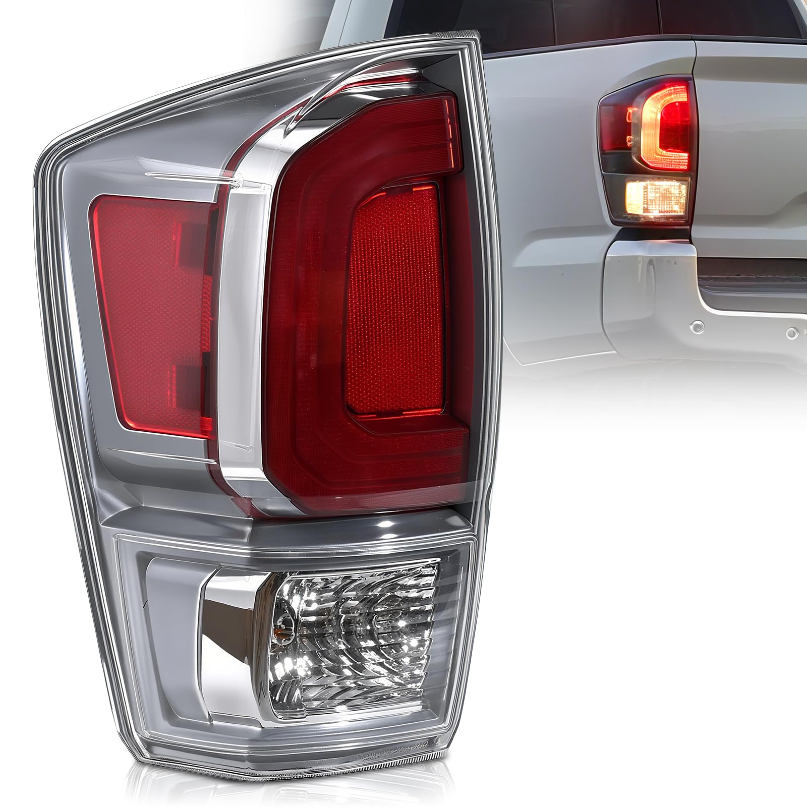 Photo 1 of BeamTrack Tail Light Assembly Compatible with 2016-2023 Toyota Tacoma, Rear Taillight Brake Signal Assemblies with Bulbs, Replace 81560-04210 (Left Driver Side)