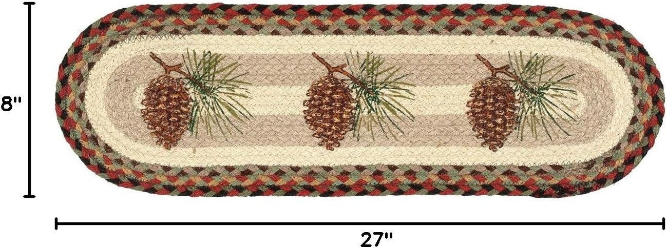 BLACK FOREST DECOR Pinecone Braided Jute Stair Tread