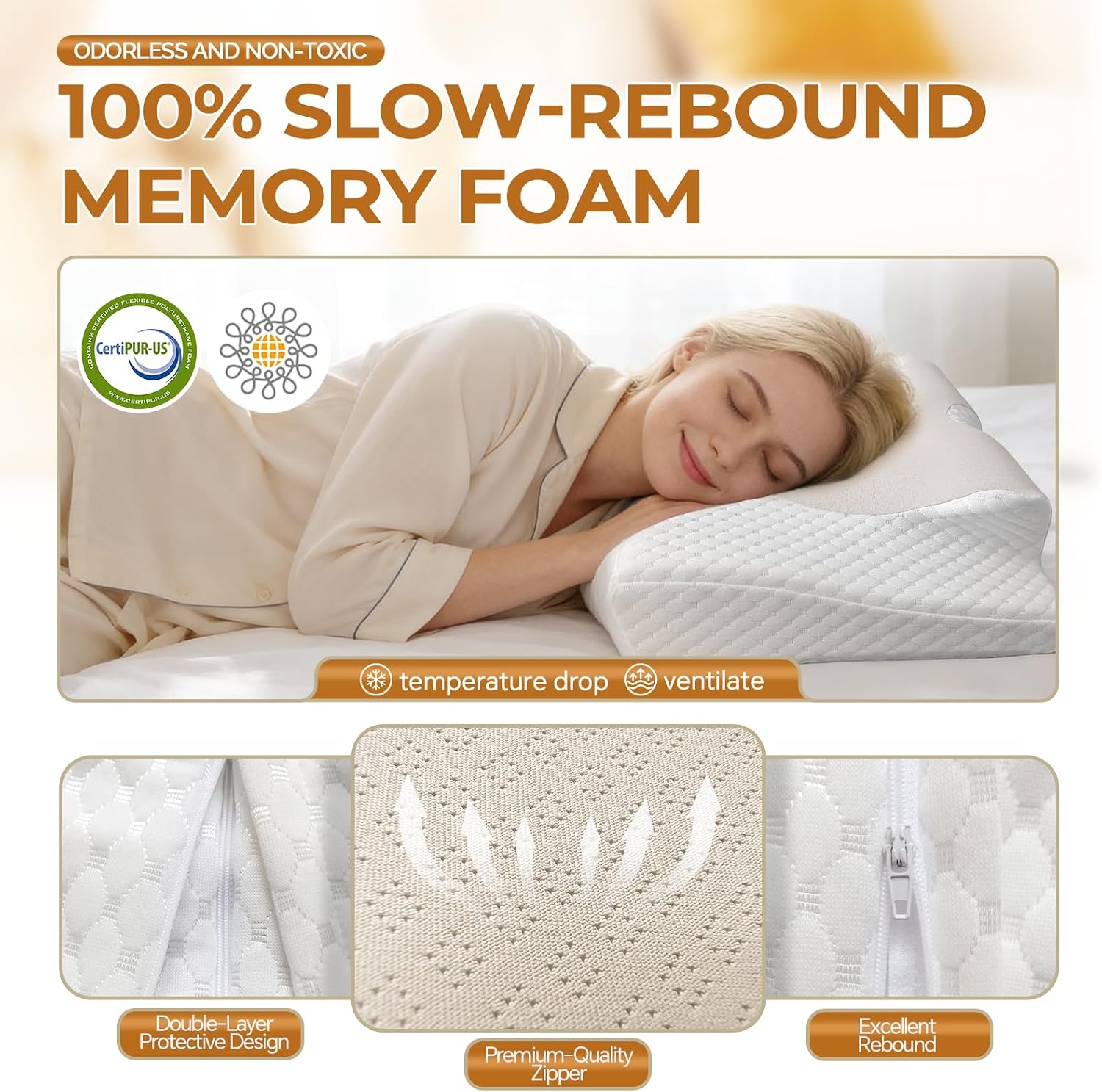 Cervical Neck Pillow for Pain Relief,Adjustable Ergonomic Pillow