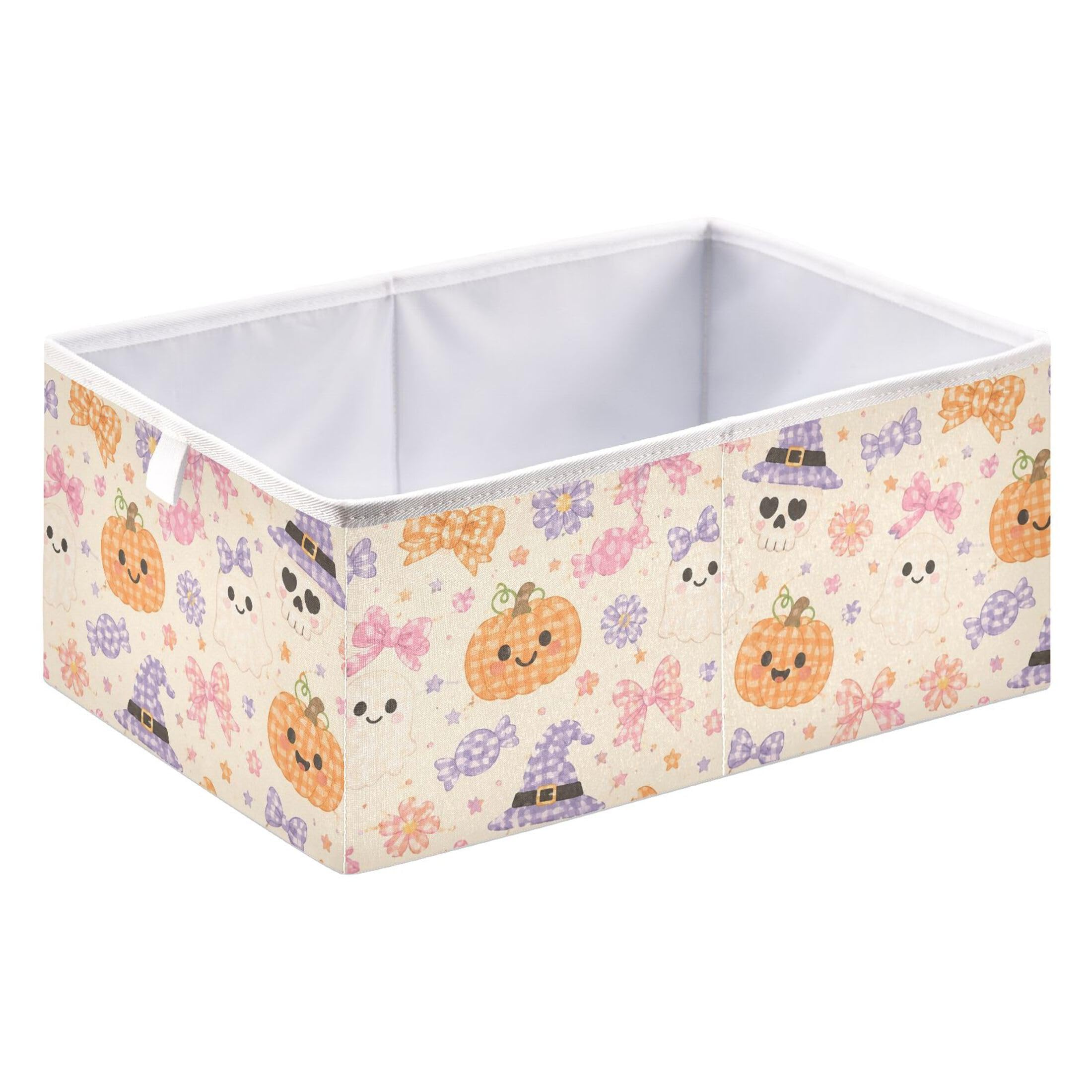 Kutsu Ghosts Pumpkins Skulls Storage Box, Foldable Storage Bins with Handle