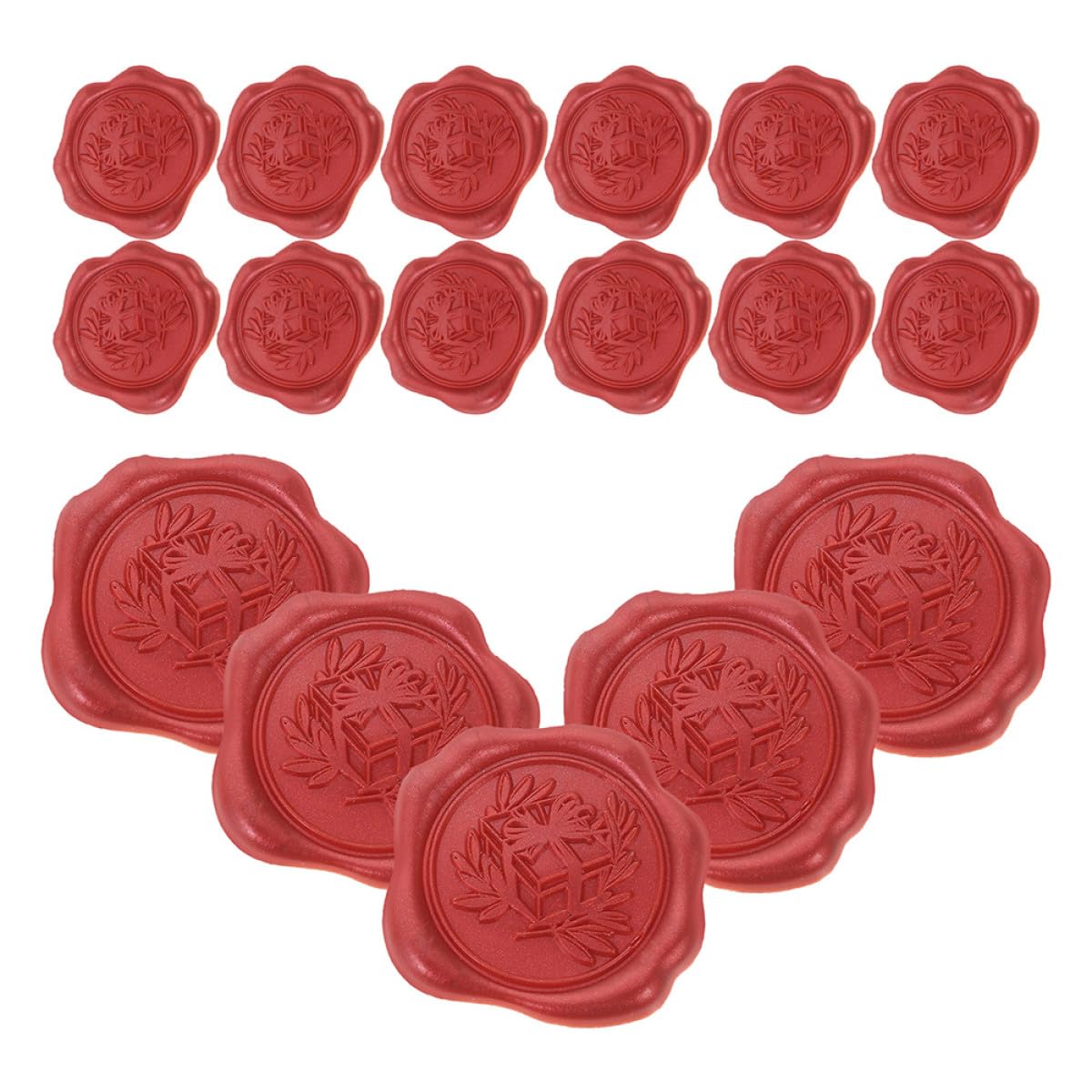100 Autocollants Sceau à Cire Rouges, Adhésifs pour Enveloppes et Boîtes