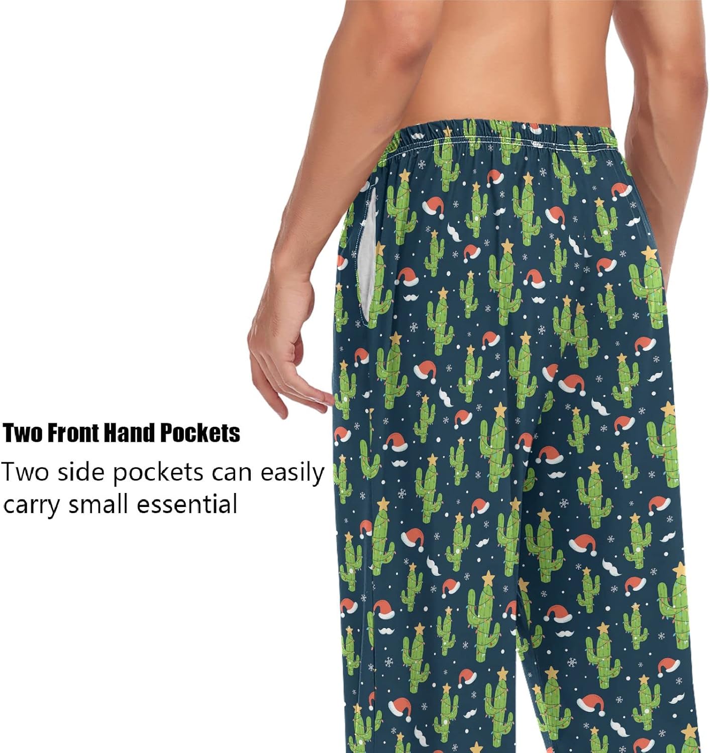 ZZXXB Turkey Print Pajama Pants for Men Comfort Sleep Lounge Bottoms Straight-fit with Pockets S-XXL - Image 4