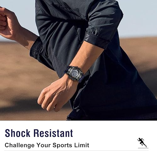 Miniatura 6 de Reloj digital para hombre, deportivo, resistente al agua, para hombre, con retroiluminación LED, alarma, cronómetro, cronómetro, cronógrafo digital,