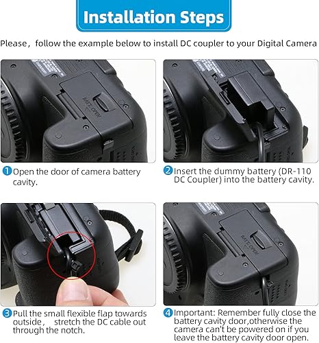 Miniatura 4 de Glorich DR-110 Acoplador DC NB-13L Batería ficticia ACK-DC110 Kit adaptador de corriente de CA compatible con cámaras Canon PowerShot G5 X, G5 X
