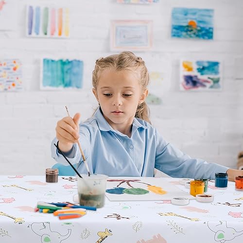 Miniatura 4 de Tapete de piso para salpicaduras de bebé para debajo de silla altaartesmanualidades por CLCROBD, 51 pulgadas, impermeable, antideslizante, tapete