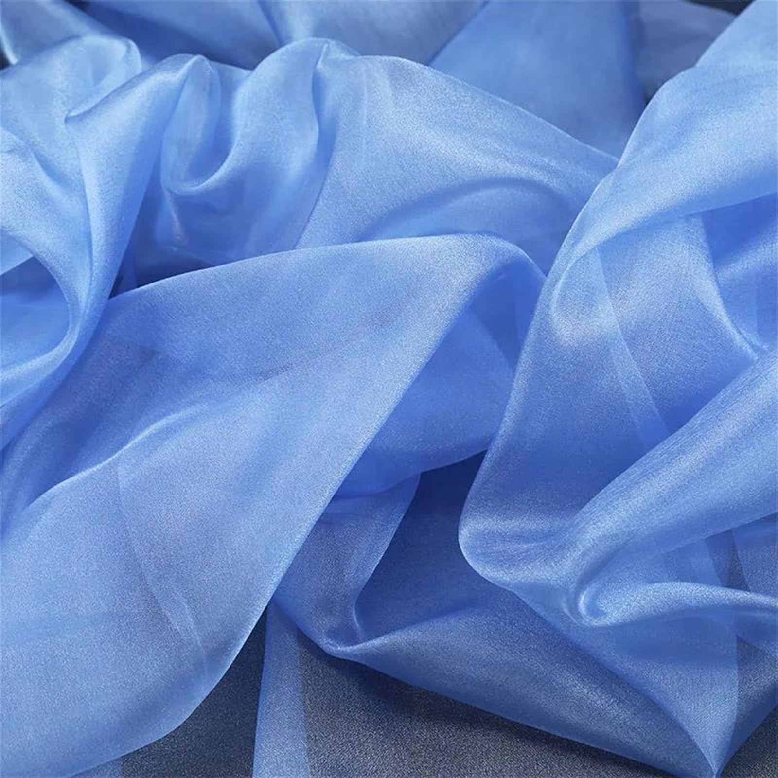 Organza Fabric, Organza Fabric 1.5 Meter Multicolor Multiple Sizes for Sewing(Sky Blue,M3)