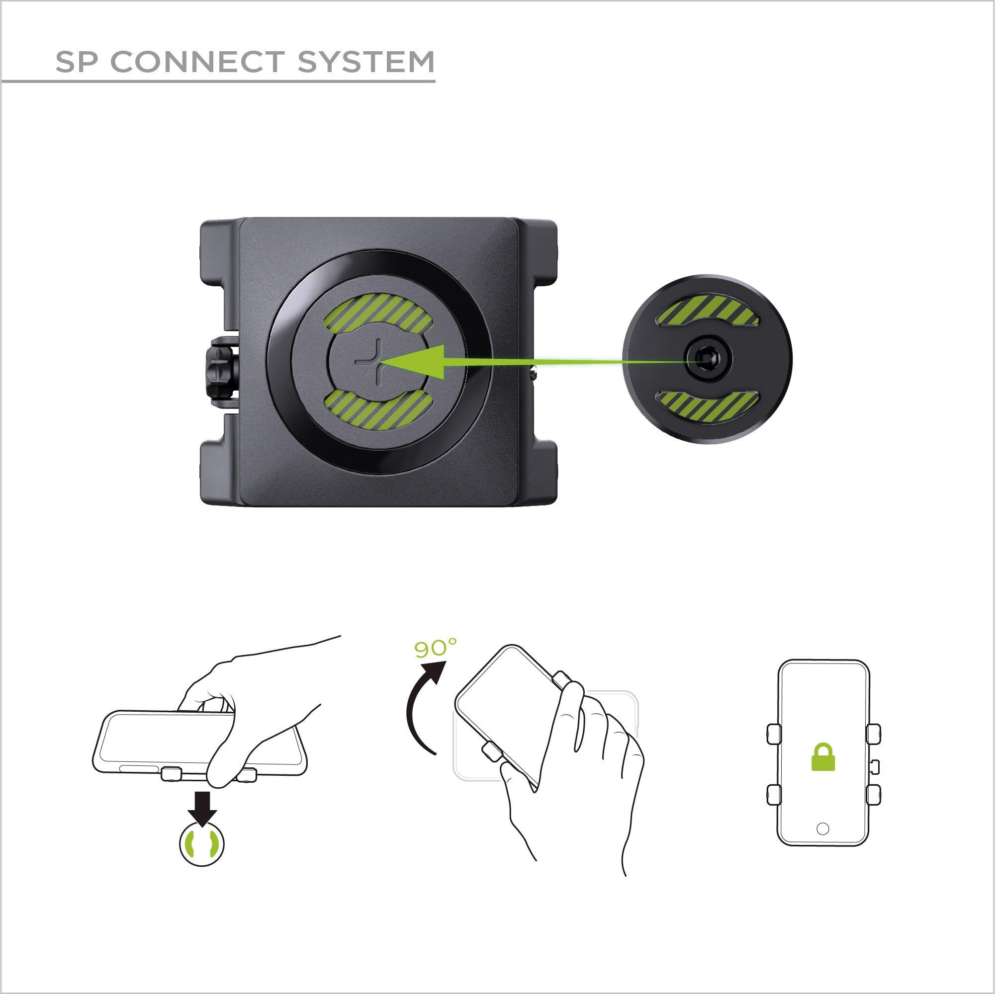SP CONNECT Micro Stem Mount Pro Clamp | SPC+ | Supporto per cellulare per manubrio della bicicletta | Supporto per smartphone bicicletta | Supporto per cellulare