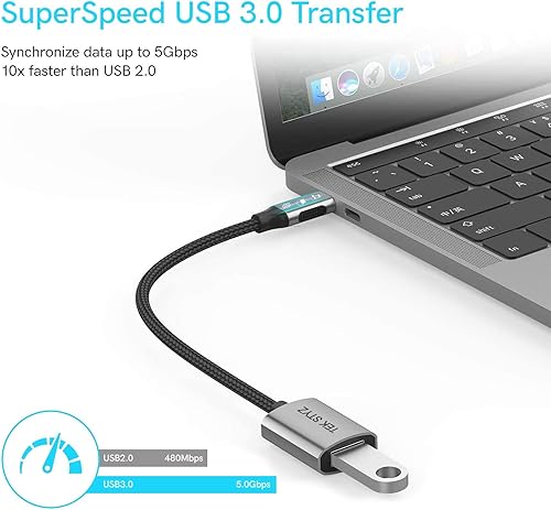 Miniatura 2 de Tek Styz - Adaptador USB-C USB 3.0 compatible con Amazon Fire HD 10 (2019) OTG tipo C/PD macho USB 3.0 hembra (5 Gbps)