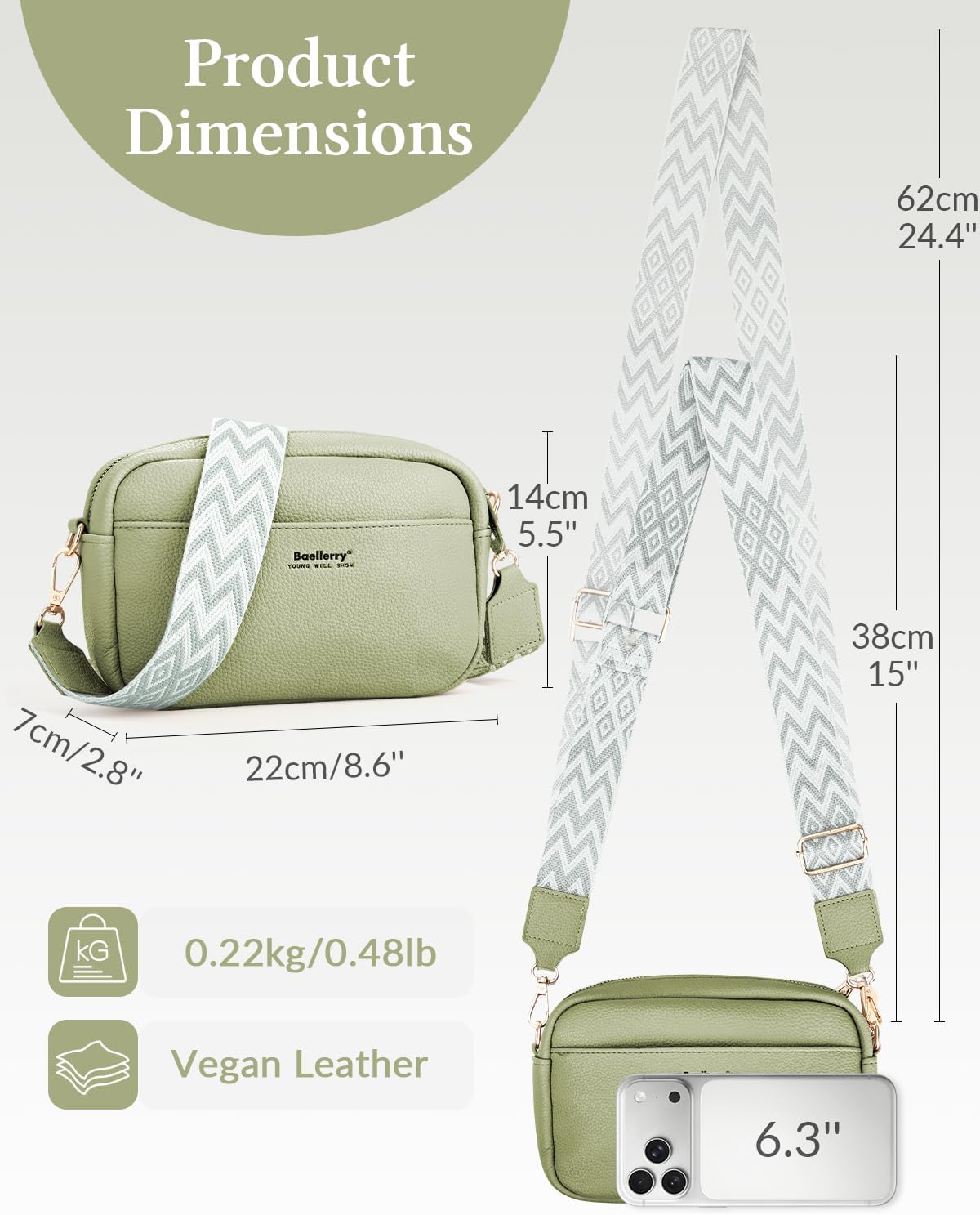 Small Boho Crossbody Bags for Women, Vegan Leather Cross Body Cell Phone Purse Shoulder Handbag with Wide Strap | Adjustable strap, Theft proof, Ideal gift, Spacious capacity, Macaron color