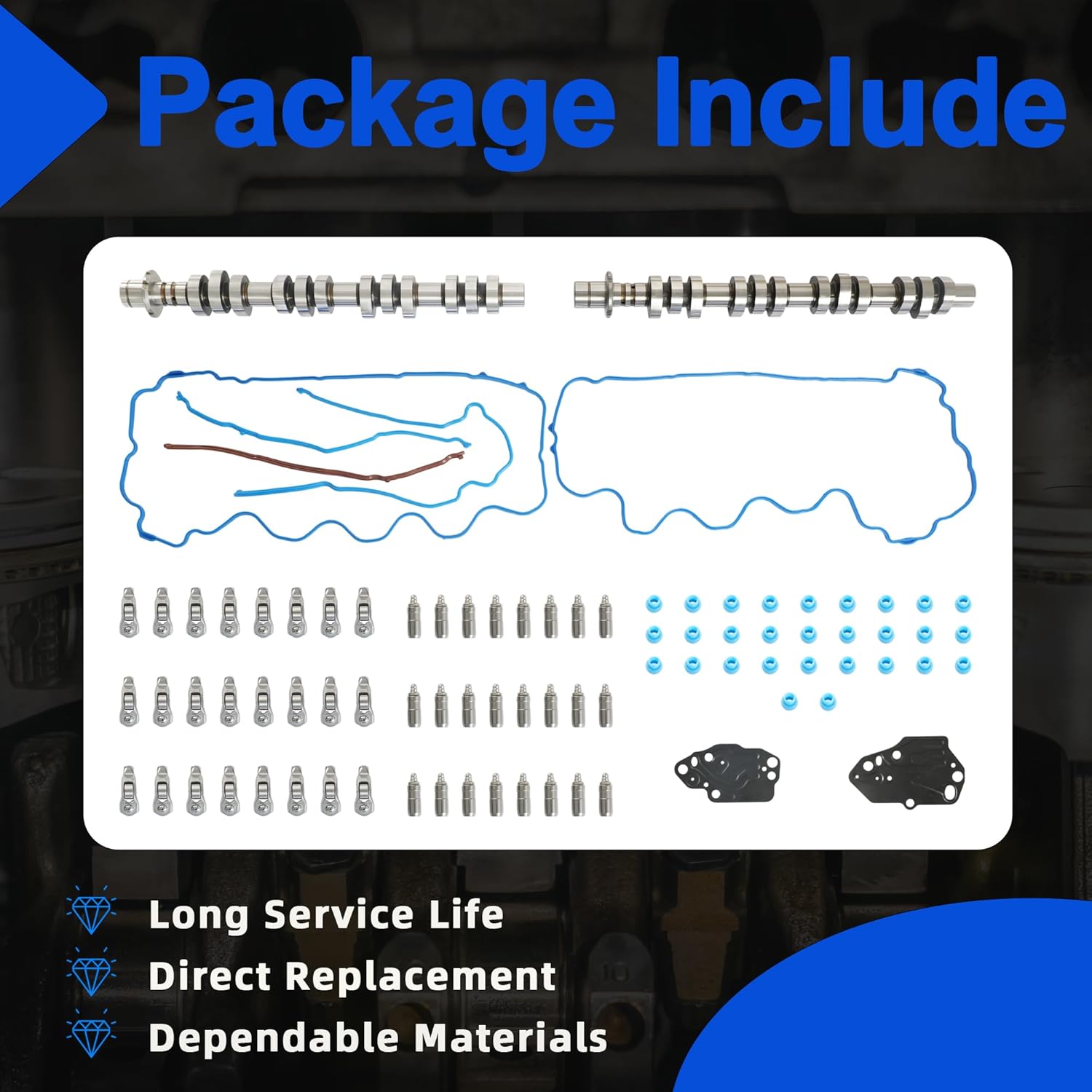 5.4 Camshaft Rocker Arm Lifter Kit Gaskets Set Fit For Ford F150 F250 F350 Super Duty For Lincoln Navigator 5.4L V8 2004-2011 5L1Z6250BB 5L1Z6250AA 3L3Z6564A 3L3Z6564BA 3L3Z6500BA 5L1Z6500A