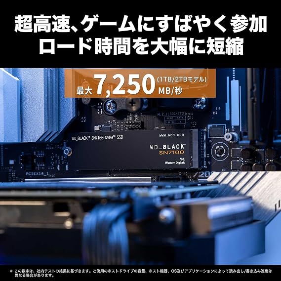 Western Digital Internal SSD 4TB WD Black SN7100 (Read Up to 7,250MB/sec) M.2-2280 NVMe WDS400T4X0E-EC