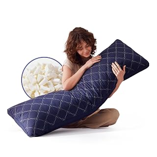 Decroom Memory Foam Body Pillow for Adults, Ultra-Soft Full Body Pillow with Diamond Quilted Cover, Support for Side Sleepers - Machine Washable, 20x54 Inch, Navy Blue - Amazon product rated Grade A