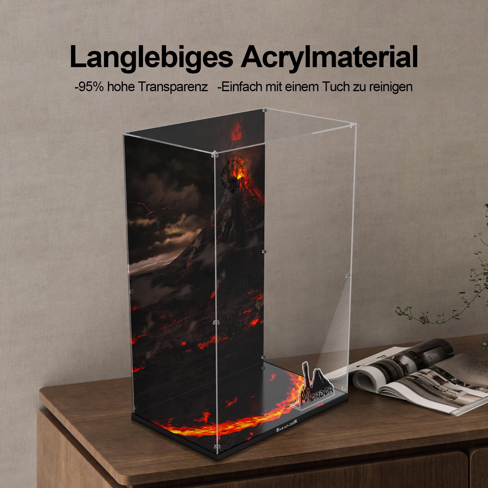 Acryl-Vitrine für Lego 10333 Der Herr der Ringe: Barad-dûr, Verdickter Acryl-Display-Kasten mit klarem Hintergrund, staubdichter Display-Kasten, kompatibel mit Lego 10333 (nur Kasten, Keine Modelle)