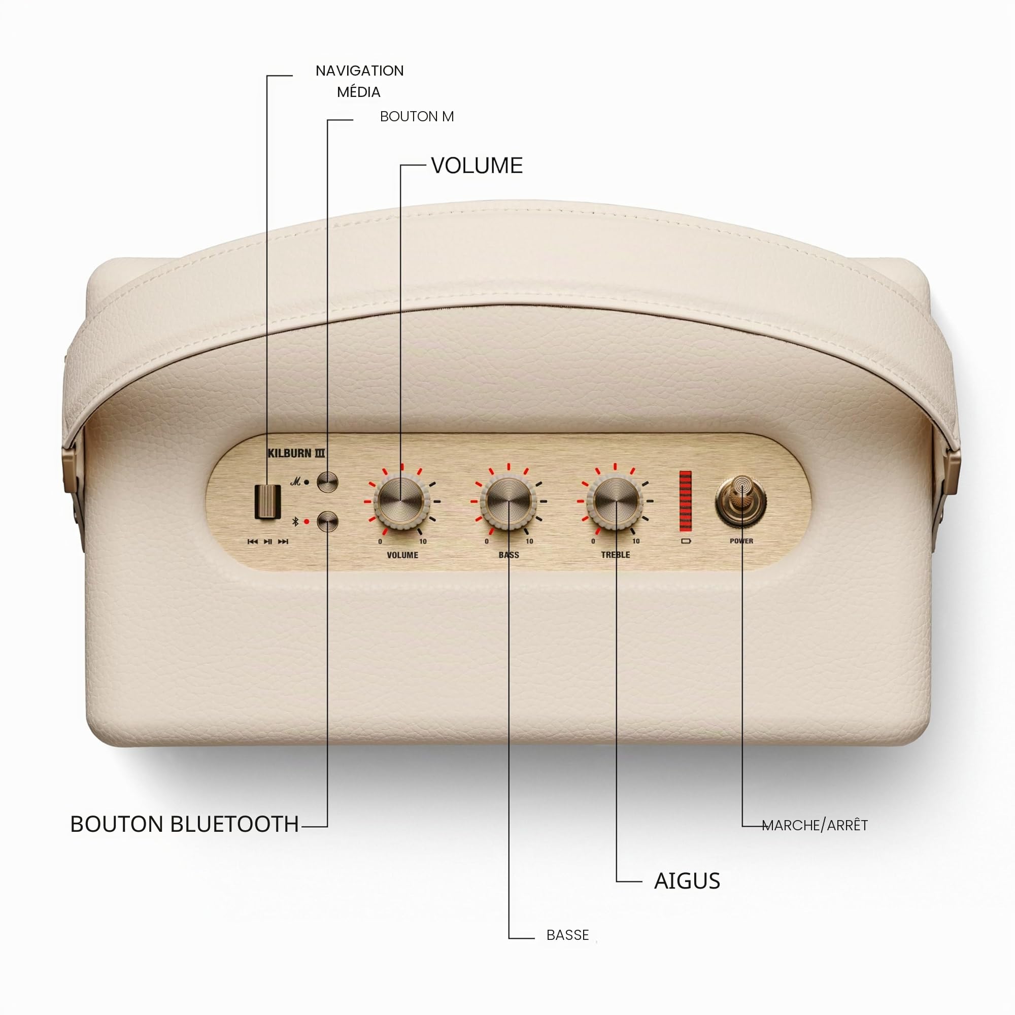 MARSHALL Enceinte sans Fil Bluetooth Kilburn III Crème