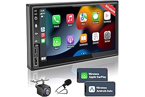 7-Inch Apple CarPlay Double Din Car Stereo with Wireless CarPlay, Wireless Android...