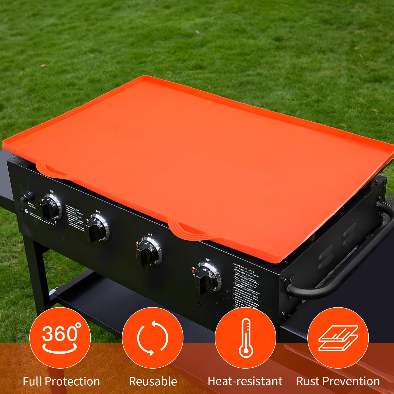 22’’ Silicone Griddle Mat for Blackstone Grill with Handle, Food Grade Non-Stick Blackstone Griddle Mat, Heavy Duty & Reusable Blackstone Mat - Protect Your Griddle from Dirt & Rust All Year Round