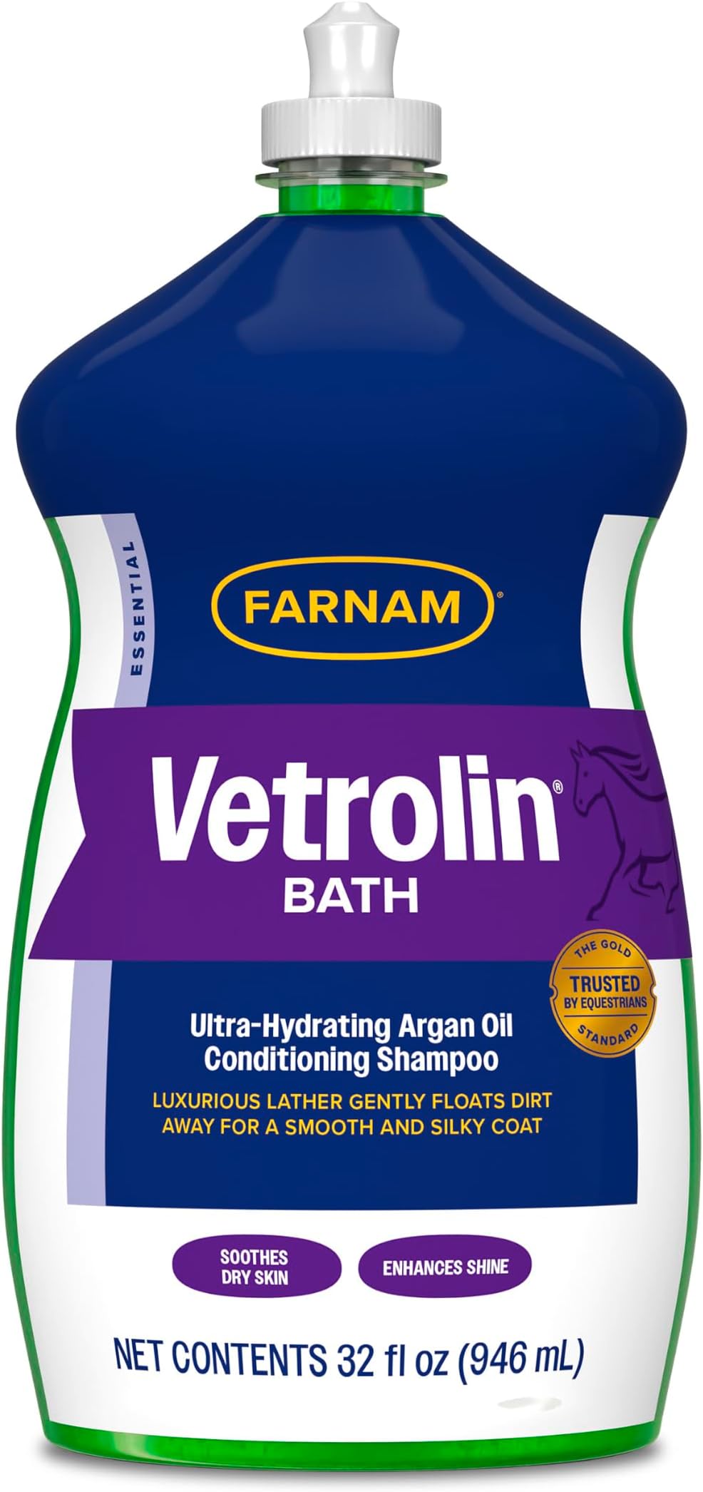 Farnam Vetrolin Bath Ulta-Hydrating Argan Oil Shampoo with Sunscreen, 32 oz