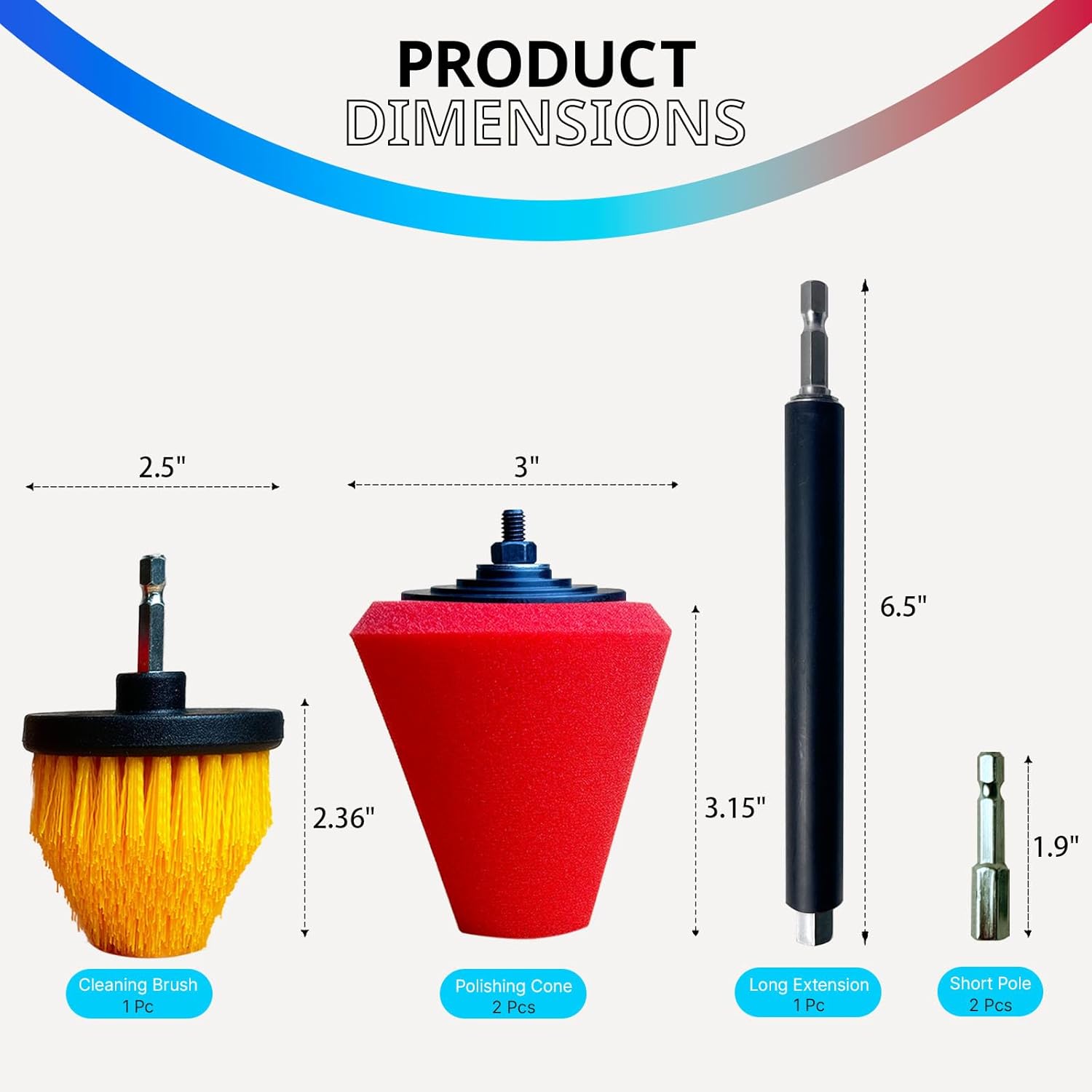 Drill Bit Cone Polisher, Metal Polishing Tool, Car Wheel Polishing Sponge, Polishing Pad, Polishing Ball, with Hand-Held Extension Bracket, Suitable for Hand Drill（with Screw Nut）