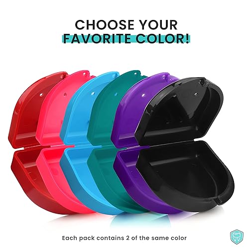 Miniatura 9 de Estuche de retención (paquete de 2). Estuche de retención con orificios de ventilación. Estuche perfecto para dentadura, funda protectora bucal,