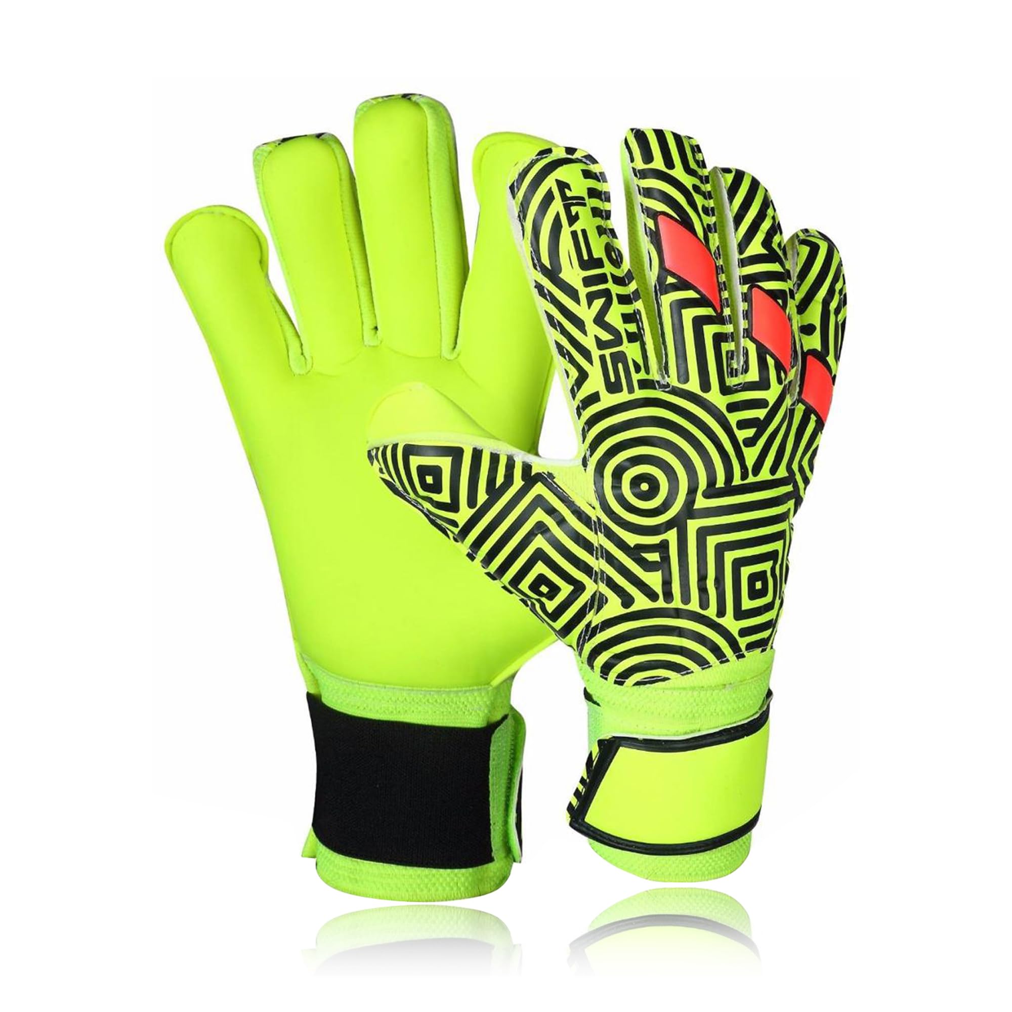 Swift Wear Goalkeeper Gloves Premium Grip, Goalkeeper Gloves Kids, Youth & Adult, Football gloves with Finger Support, goalie gloves, Goalkeeping gloves Size 4/5/6/7/8/9/10 (Green Lining, 9)