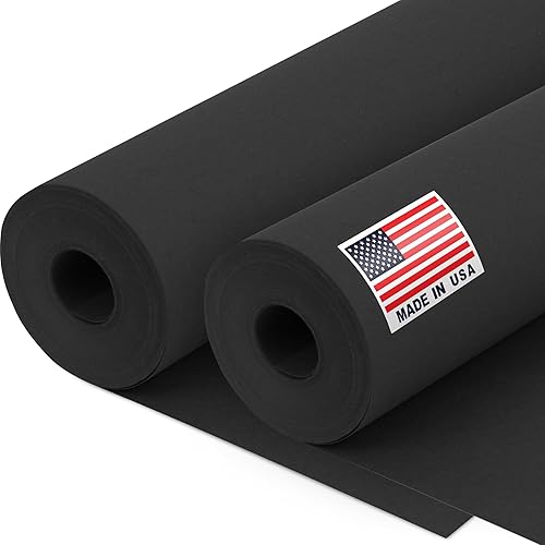 Rollo de papel kraft negro de 12 x 1200 pulgadas (paquete de 2 unidades), 45 libras de grosor, papel kraft de color fabricado en Estados Unidos para