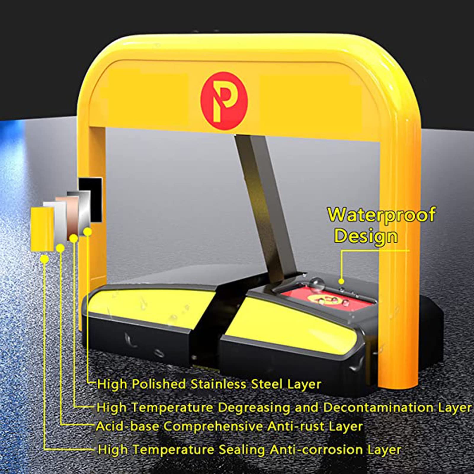 Elektrische Parkplatzsperre Mit Fernbedienung - 180° Antikollisionsschutz Für Privatparkplätze