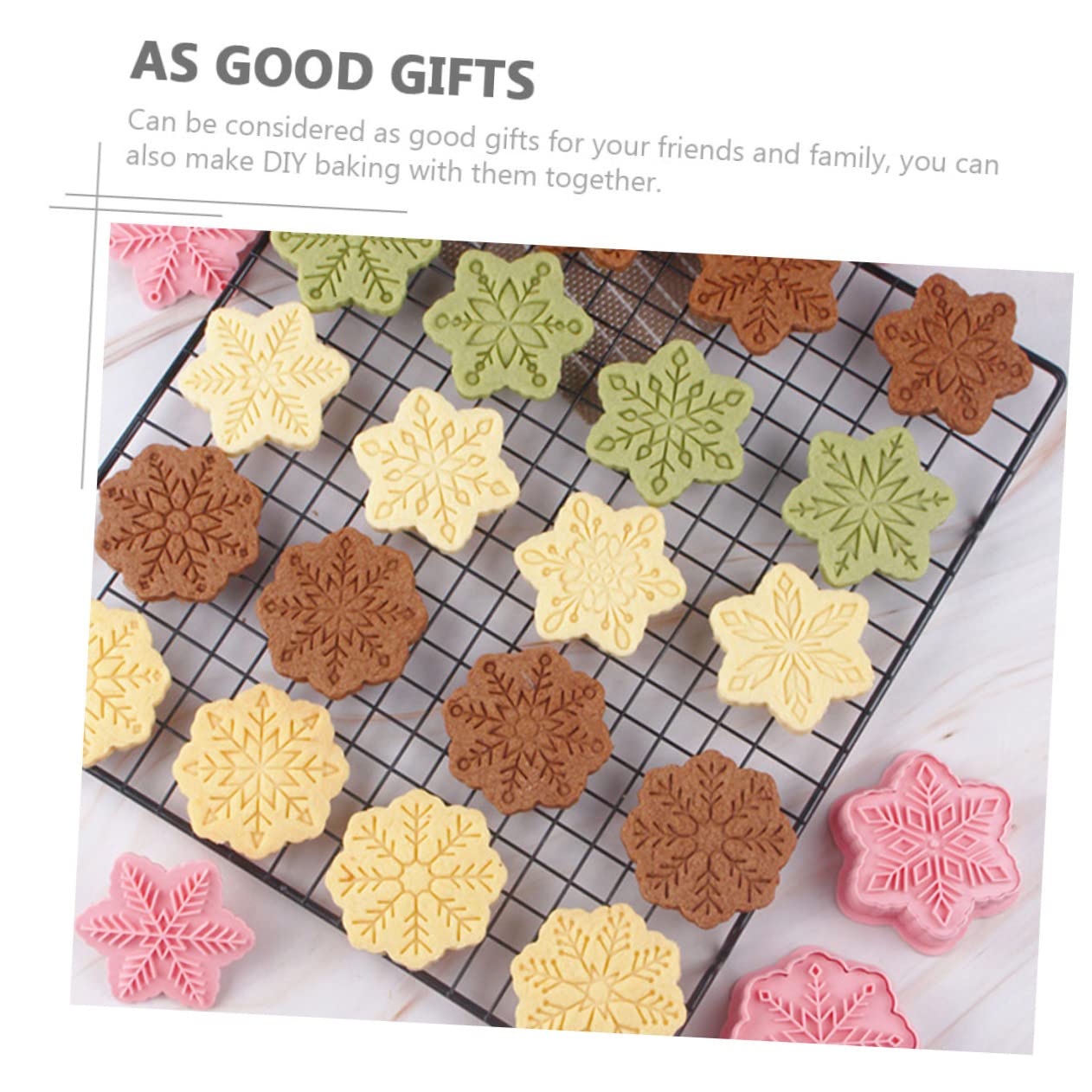 Cabilock 2 Juegos Herramienta Para Hornear Galletas Con Plantilla De De Nieve Molde Para Galletas Navideñas Molde Para Galletas Tipo Prensa Molde Para Galletas Prensa Para 18 Uds * 2