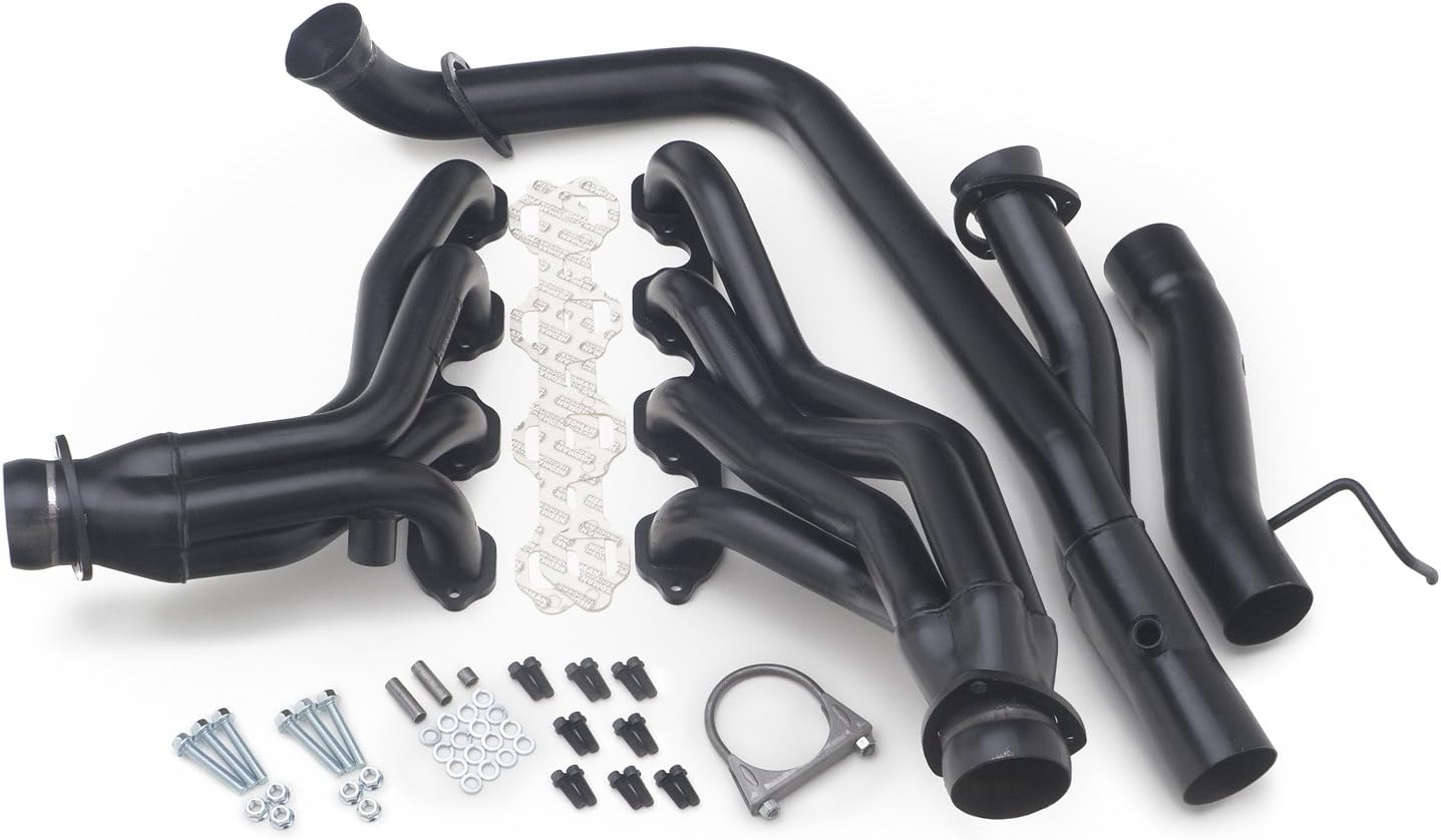 Hedman Hedders 89510 Standard Duty Uncoated Headers Tube Size 1.75 in. Collector Size 3 in. Shortie Style Incl. Headers/Gaskets/3 Bolt Adapter/Mtg. Hardware Standard Duty Uncoated Headers