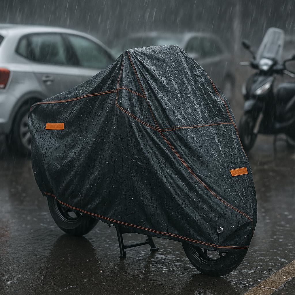 Rebeca Shop Telo Coprimoto Felpato e Impermeabile | Cover Tessuto PVC | Taglia XXL | Copertura Esterna Universale | Scooter Moto Motociclo Motorino (XXL - 296x105x127cm)