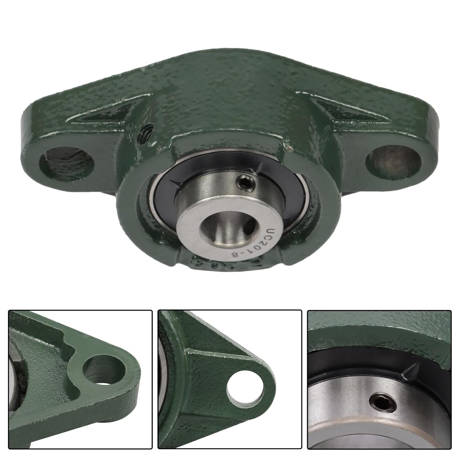 findmall Bearing UCFL201-8 Pillow Block Bearing 1/2" Bore, 2-Bolt Flange Pack of 6
