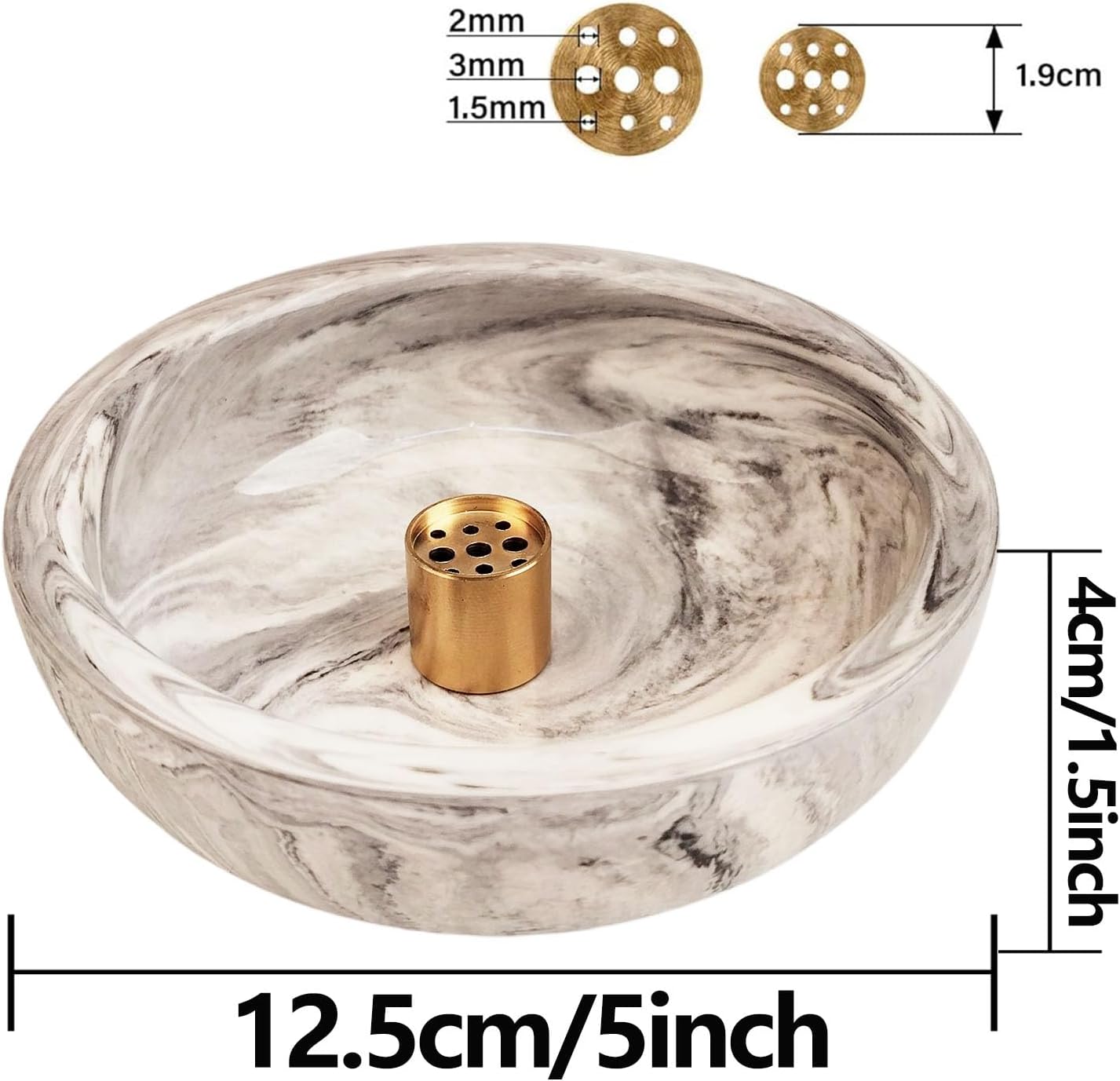 Dorepine Incense Burner,Handmade Ceramic Incense Holder for Sticks,Incense Sticks Holder for Meditation and Yoga Room&Home Decoration (Beige Marble)