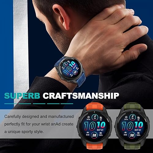 Miniatura 7 de OVERSTEP Compatible con Garmin Forerunner 965, 955, 945, 935, bandas intercambiables de 0.866 pulgadas de ancho para Fenix 7, Fenix 6 GPS, Fenix 5