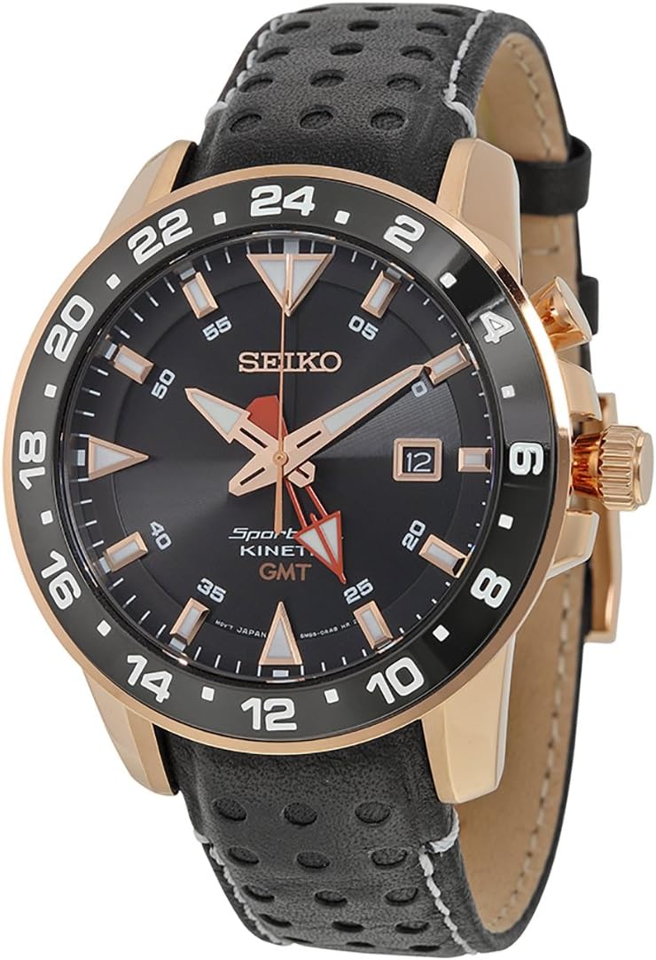 SEIKO SUN028P1 Men's Kinetic Sportura GMT,Sapphire Crystal,100m WR,SUN028