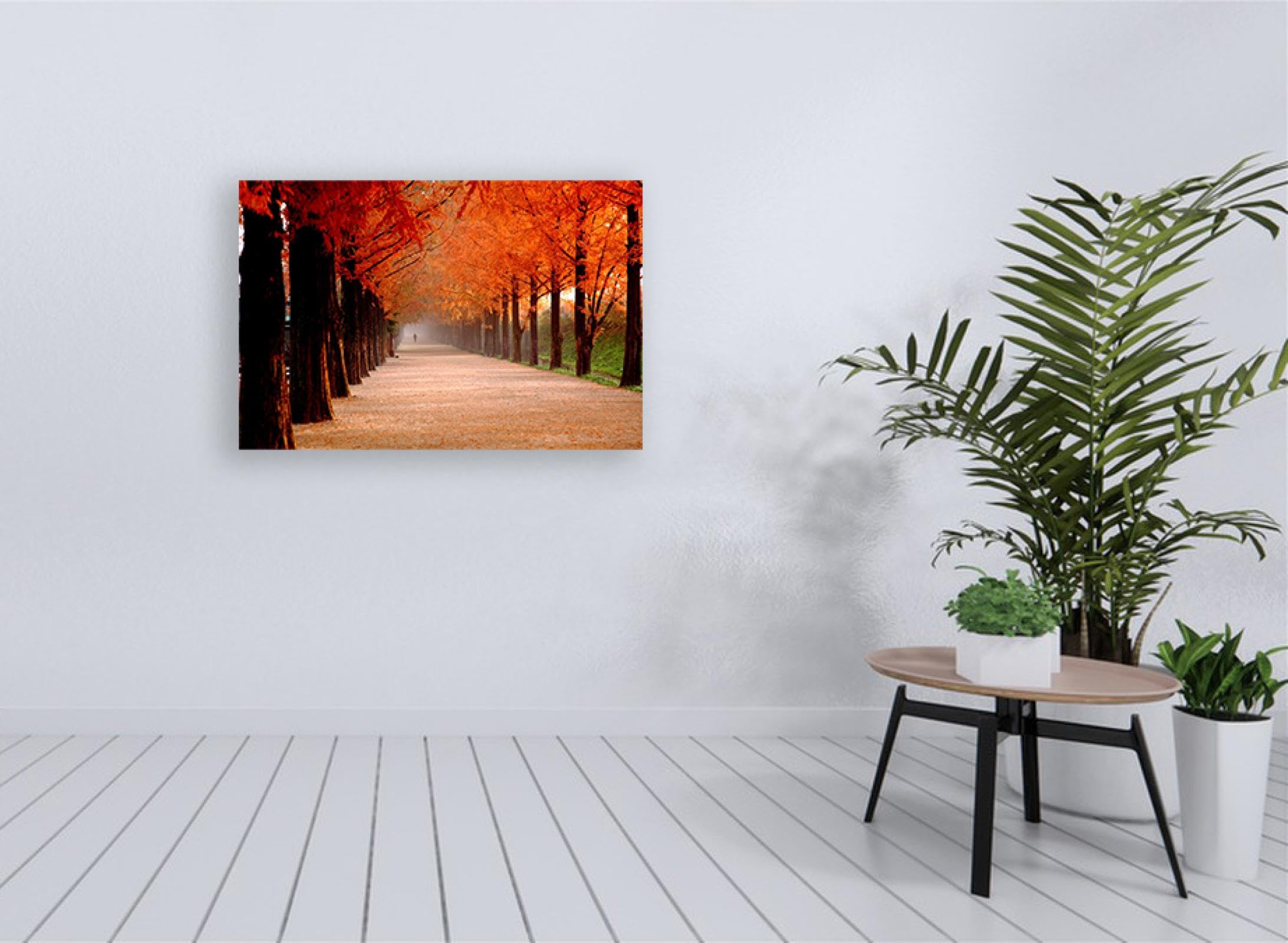 Quadri di decorazione da parete della foresta, stampe su tela di paesaggi autunnali, albero d'acero autunnale, immagini decorative per soggiorno, 60 x 90 cm (23,7 x 35,5), solo tela