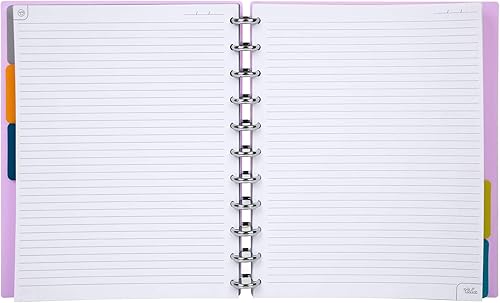 Vista 280 de Talia - Agenda personalizable con aros, (Fireworks Deep Lake, con discos Deep Lake, tamaño mediano (7.5 x 9.75 pulgadas).