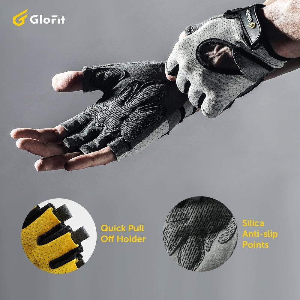 Glofit Freedom Workout Gloves, Knuckle Weight Lifting Shorty Fingerless Gloves with Curved Open Back, for Powerlifting, Gym, Women and Men : Sports & Outdoors